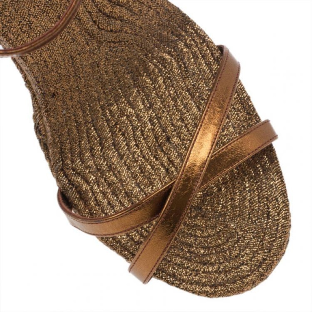 GUCCI Bronze Metallic Lia Espadrilles Wedge Platforms 😍 - Picture 12 of 12
